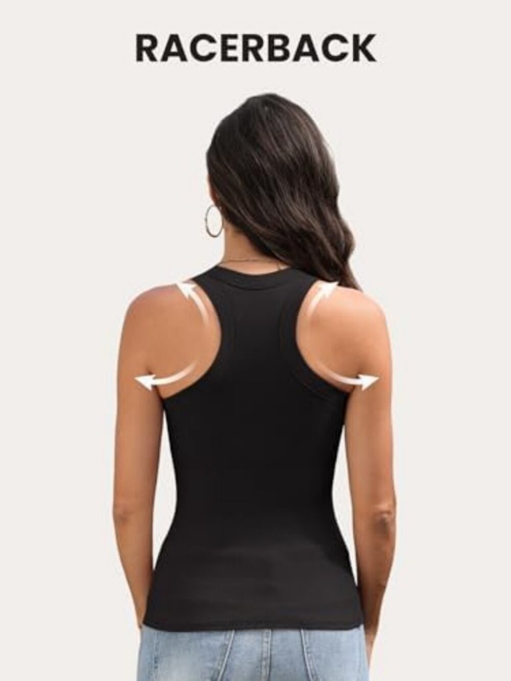 3 Pack Women's Ribbed Racerback Tank Tops with Built-In Bra - Comfortable - Picture 5 of 6
